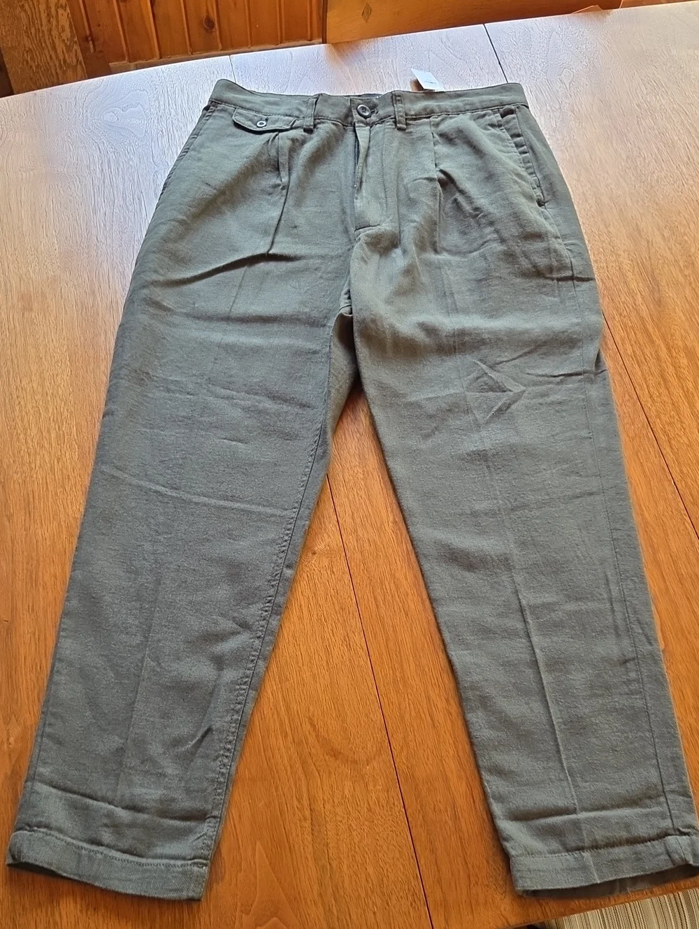 Banana Republic Olive Relaxed Fit Linen Cotton Pants 30x30